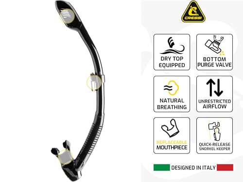 Cressi Palau Adult Snorkel Set with Dry Snorkel and Fins