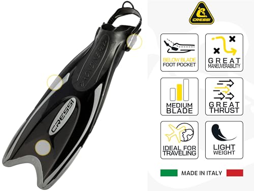 Cressi Palau Adult Snorkel Set with Dry Snorkel and Fins