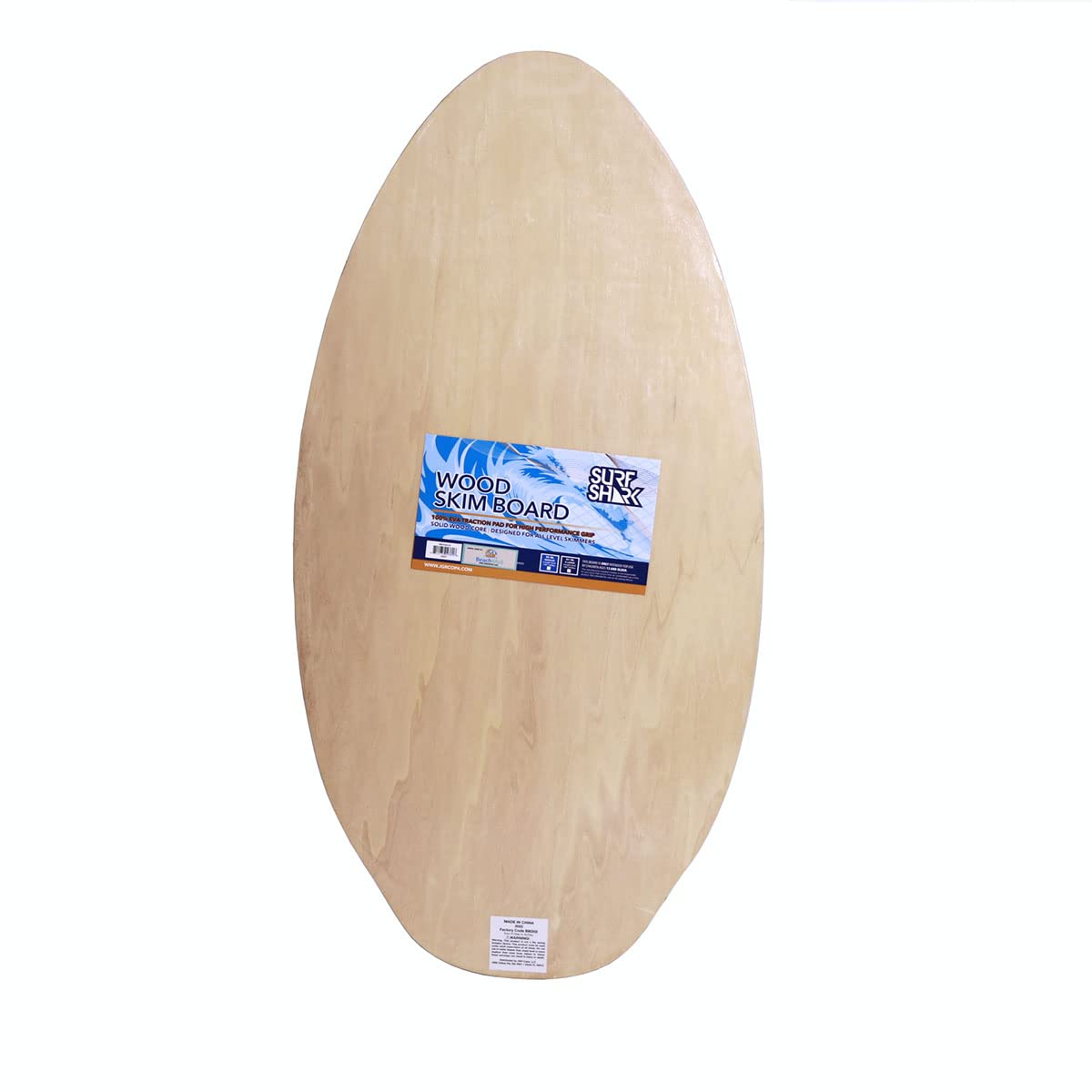 Deluxe Wooden Skimboard with EVA Grip Pad for Beach Use