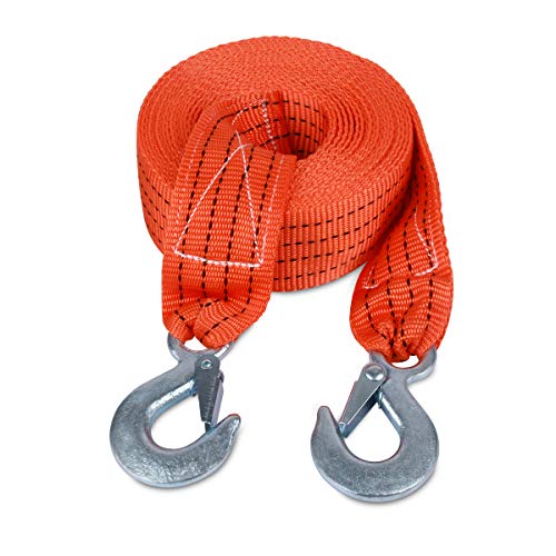 JCHL 2-Inch x 20-Foot Recovery Tow Strap with Hooks