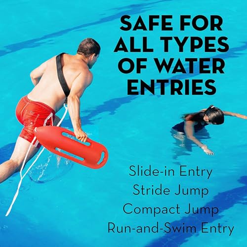 220N Swimming Rescue Buoy with 3 Handles and Waist Belt
