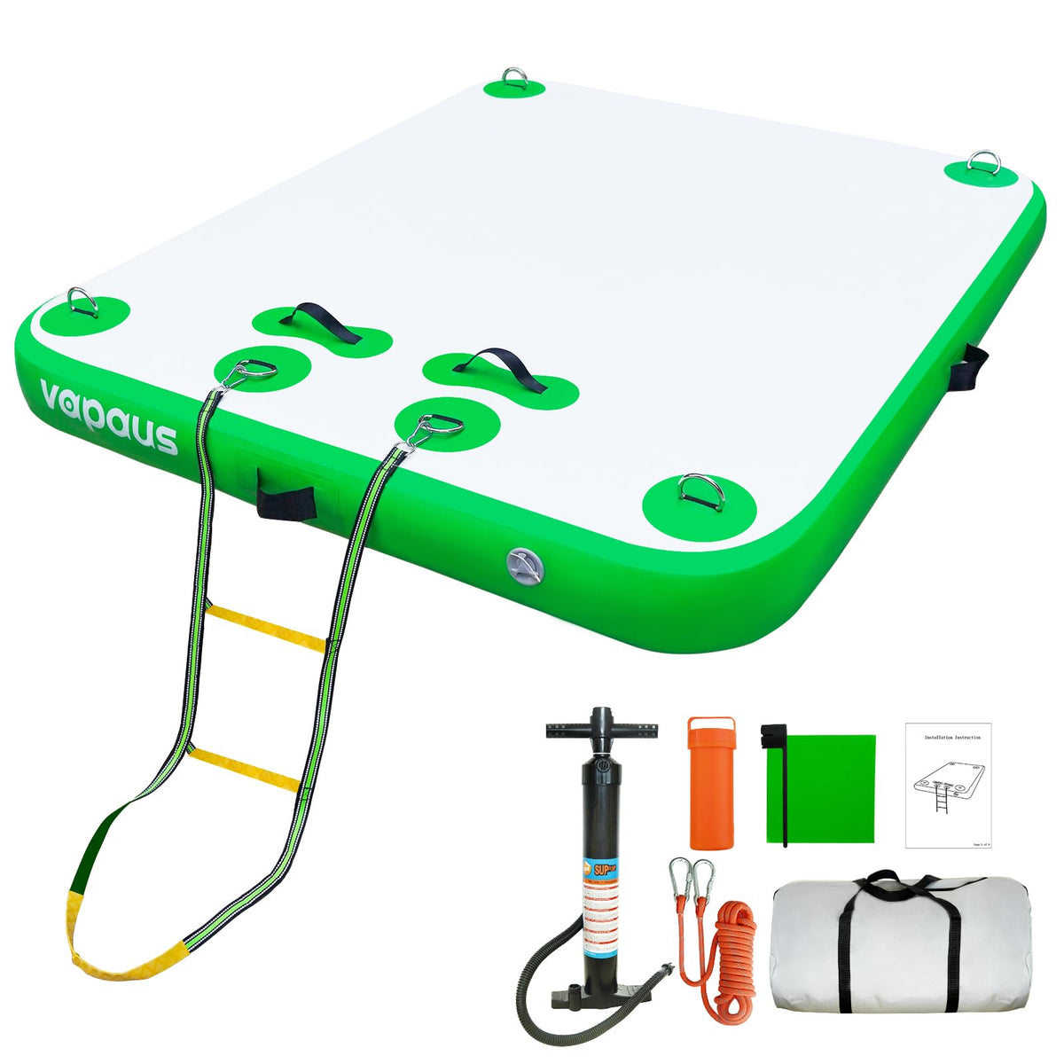 Vapaus Inflatable Floating Dock Air Dock Platform 6ft/8ft/10ft Non-Slip Inflatable Water Swim Mat Floating Island Raft for Pool Lake Beach Ocean Fishing Relaxing