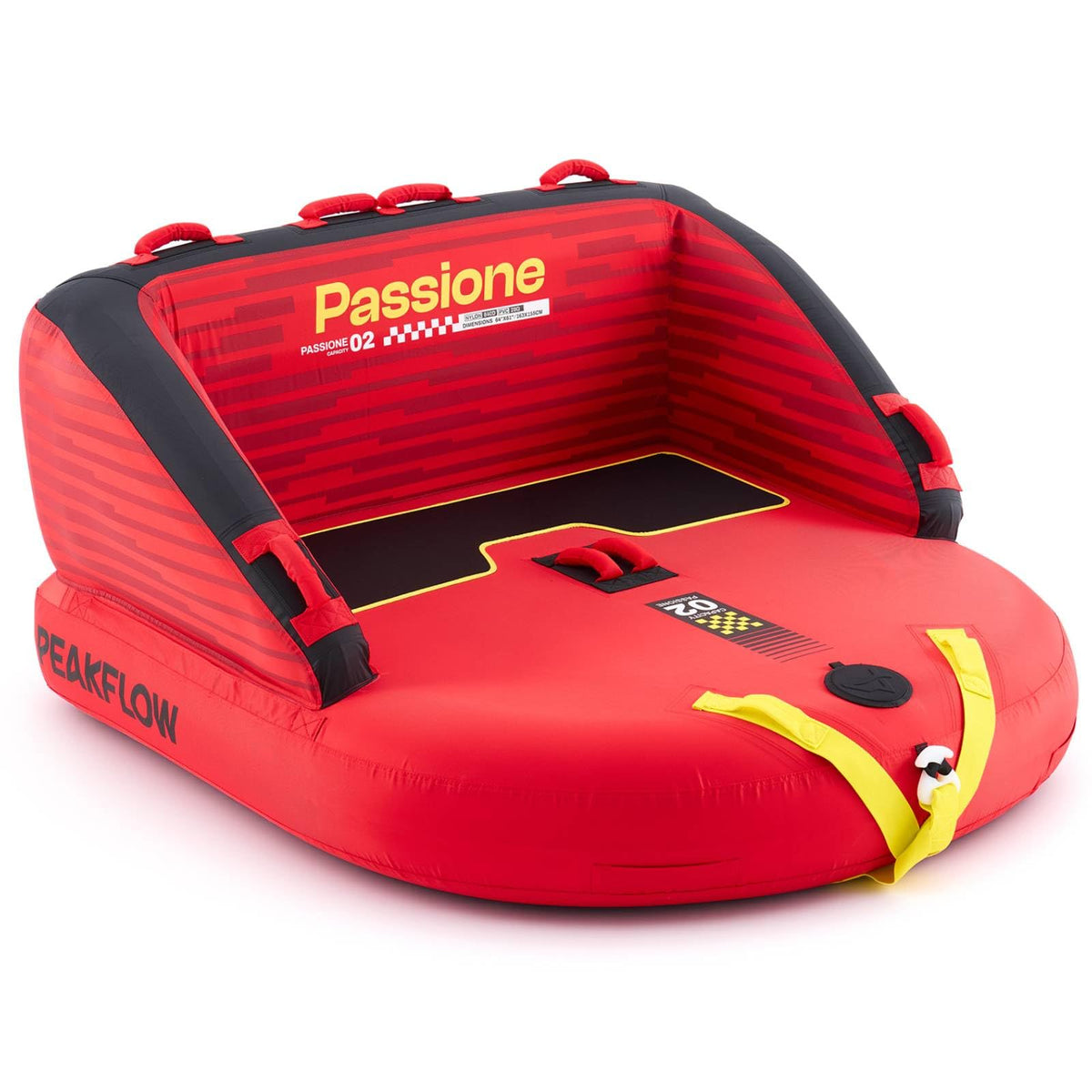 PEAKFLOW 1–3 Rider Boat Towable Tube with Nylon Cover