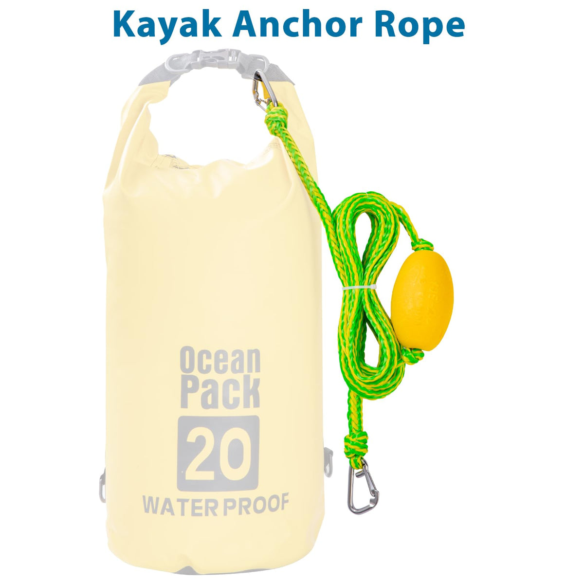 Botepon 20-Foot Floating Kayak Tow Rope with Clips