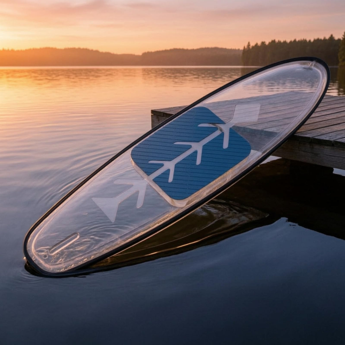LeeQinersw Transparent Inflatable SUP Board with Non-Slip Mat