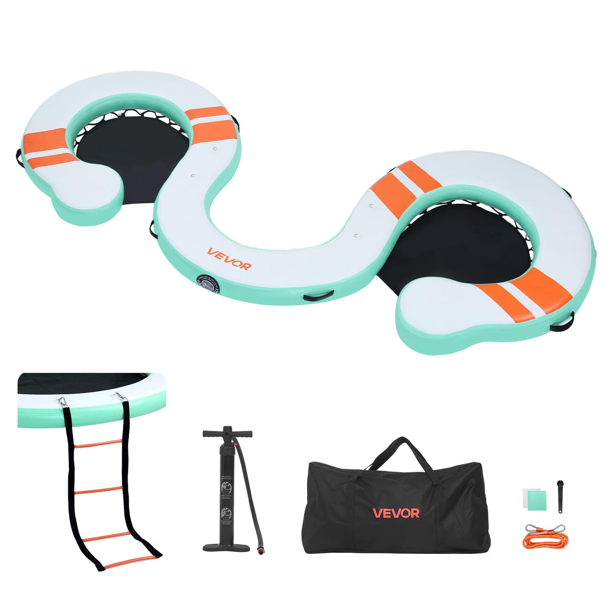 VEVOR Non-Slip Inflatable Floating Dock with Ladder