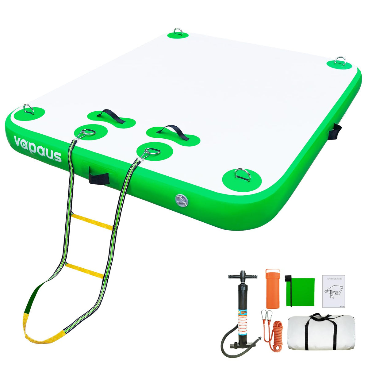 Vapaus Inflatable Floating Dock Air Dock Platform 6ft/8ft/10ft Non-Slip Inflatable Water Swim Mat Floating Island Raft for Pool Lake Beach Ocean Fishing Relaxing