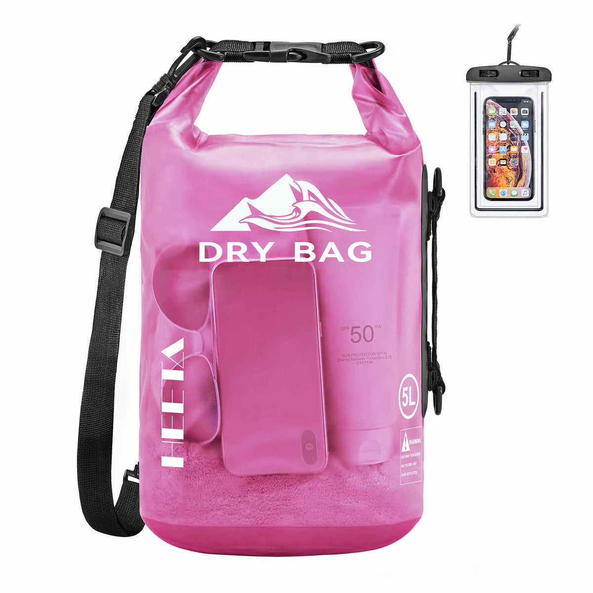 Waterproof Dry Bag Backpack with Phone Case for Kayaking