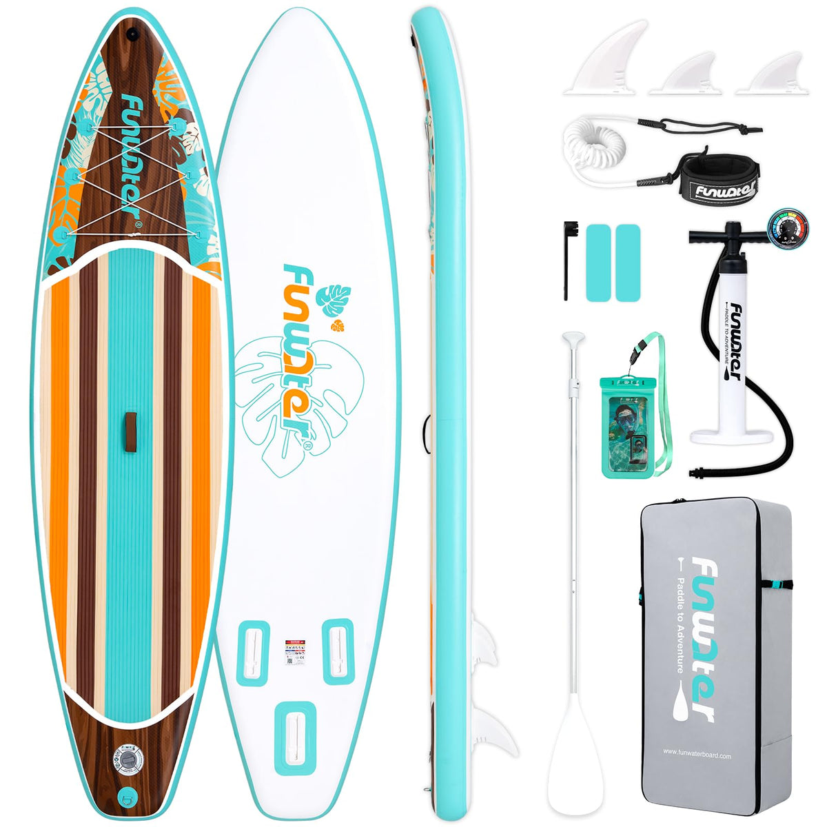 FunWater Inflatable Paddle Board with Beginner SUP Accessories