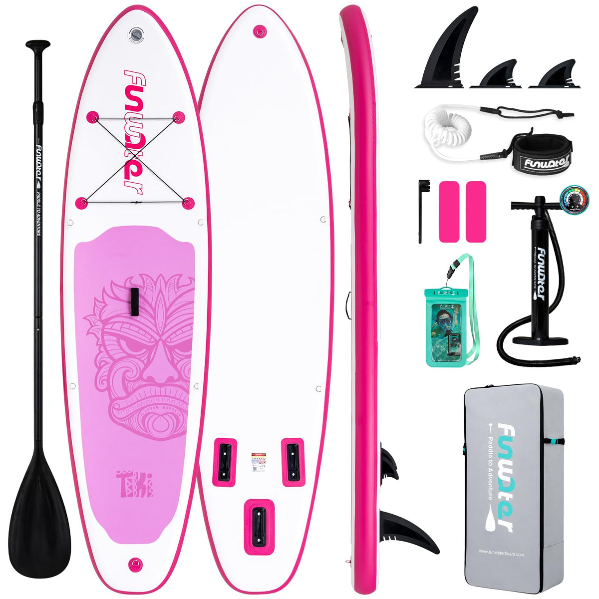 FunWater Inflatable Paddle Board with Beginner SUP Accessories