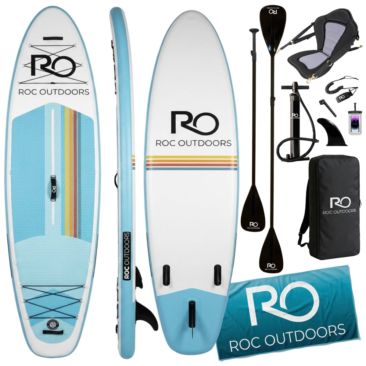 Roc 10'6" Inflatable Stand Up Paddle Board with Accessories