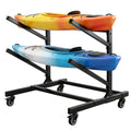 2-Tier Freestanding Kayak Storage Rack with Wheels