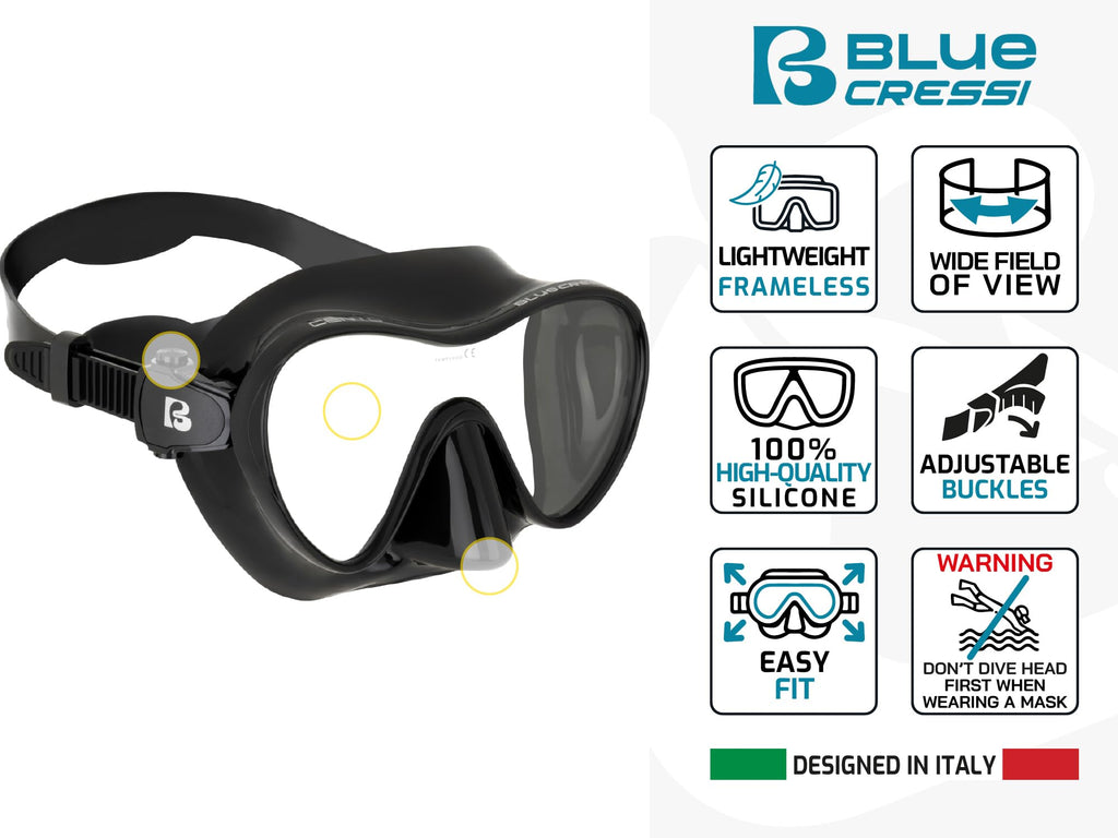 Cressi Voyager Adult Snorkel Set with Dry-Top Snorkel