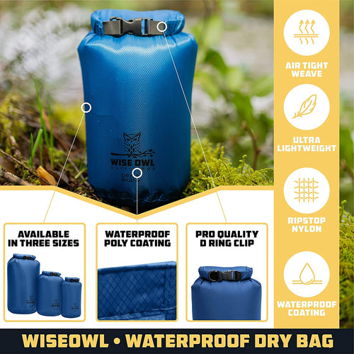 3-Pack Lightweight Waterproof Dry Bags for Water Sports