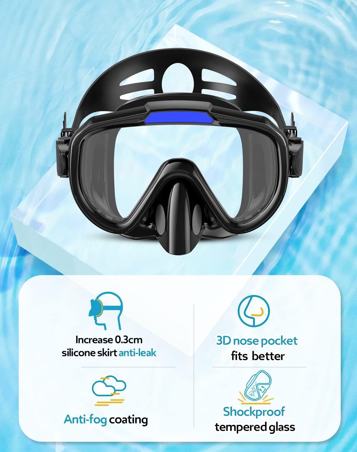 Vengreedo Adult Snorkeling Set with Mask, Fins & Dry Top