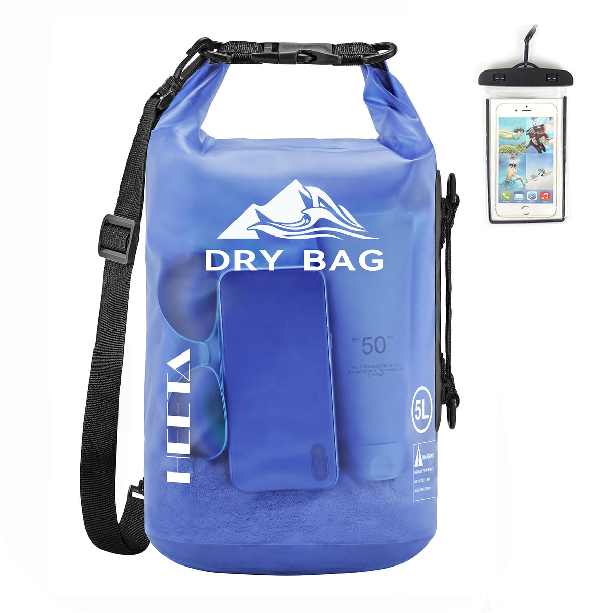 Waterproof Dry Bag Backpack with Phone Case for Kayaking