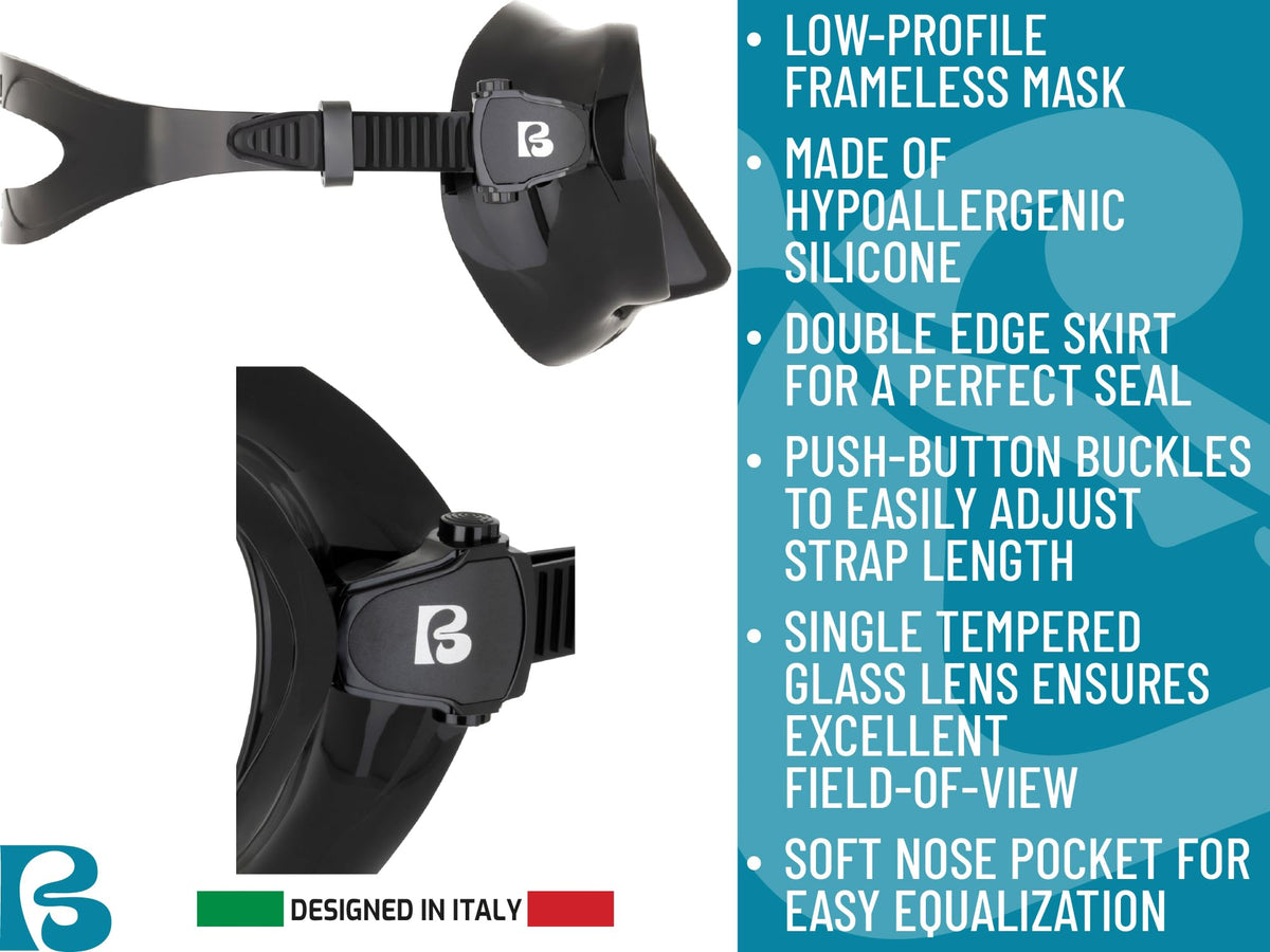 Cressi Voyager Adult Snorkel Set with Dry-Top Snorkel