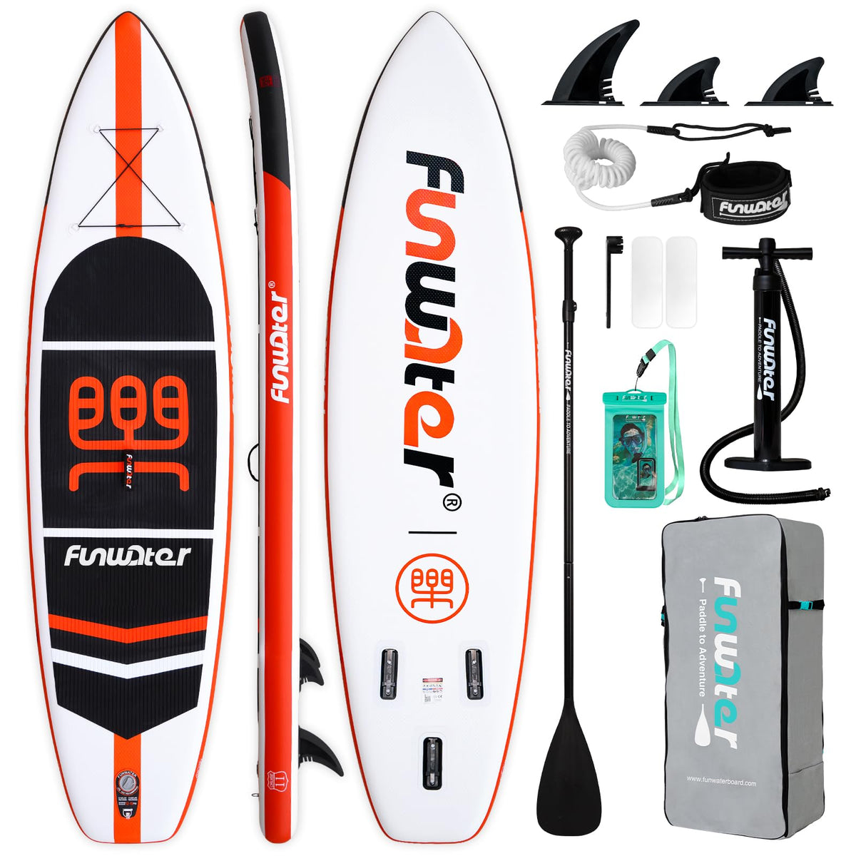 FunWater Inflatable Paddle Board with Beginner SUP Accessories
