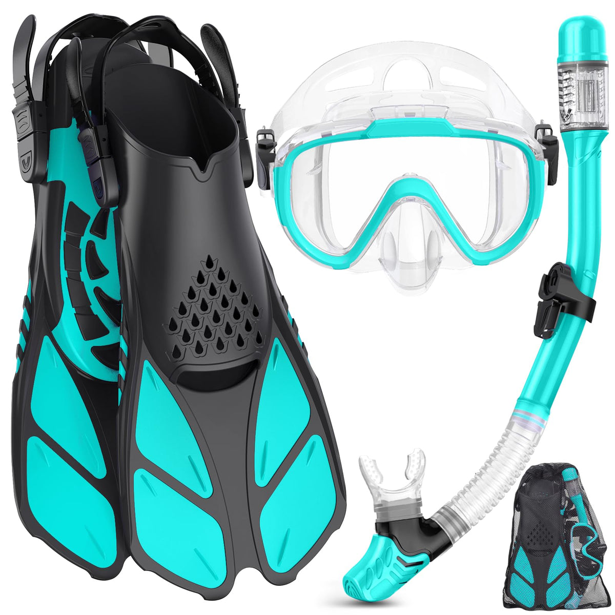 Ubekezele 4-in-1 Adult Snorkeling Set with Mask and Snorkel