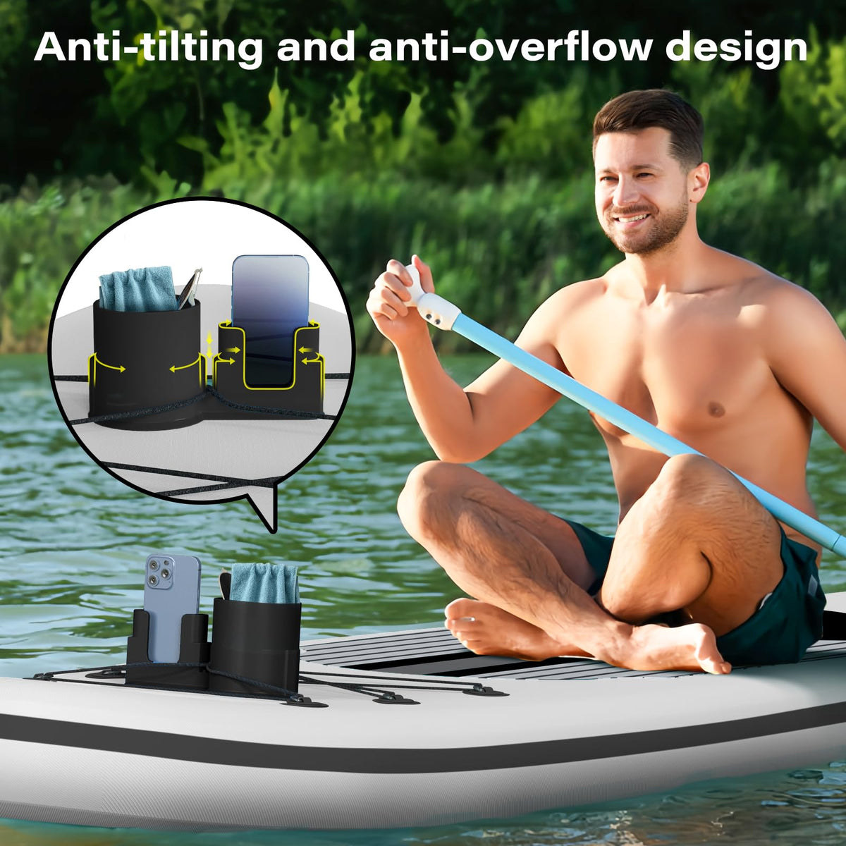 iKristin 2-in-1 Stand Up Paddle Board Cup Holder
