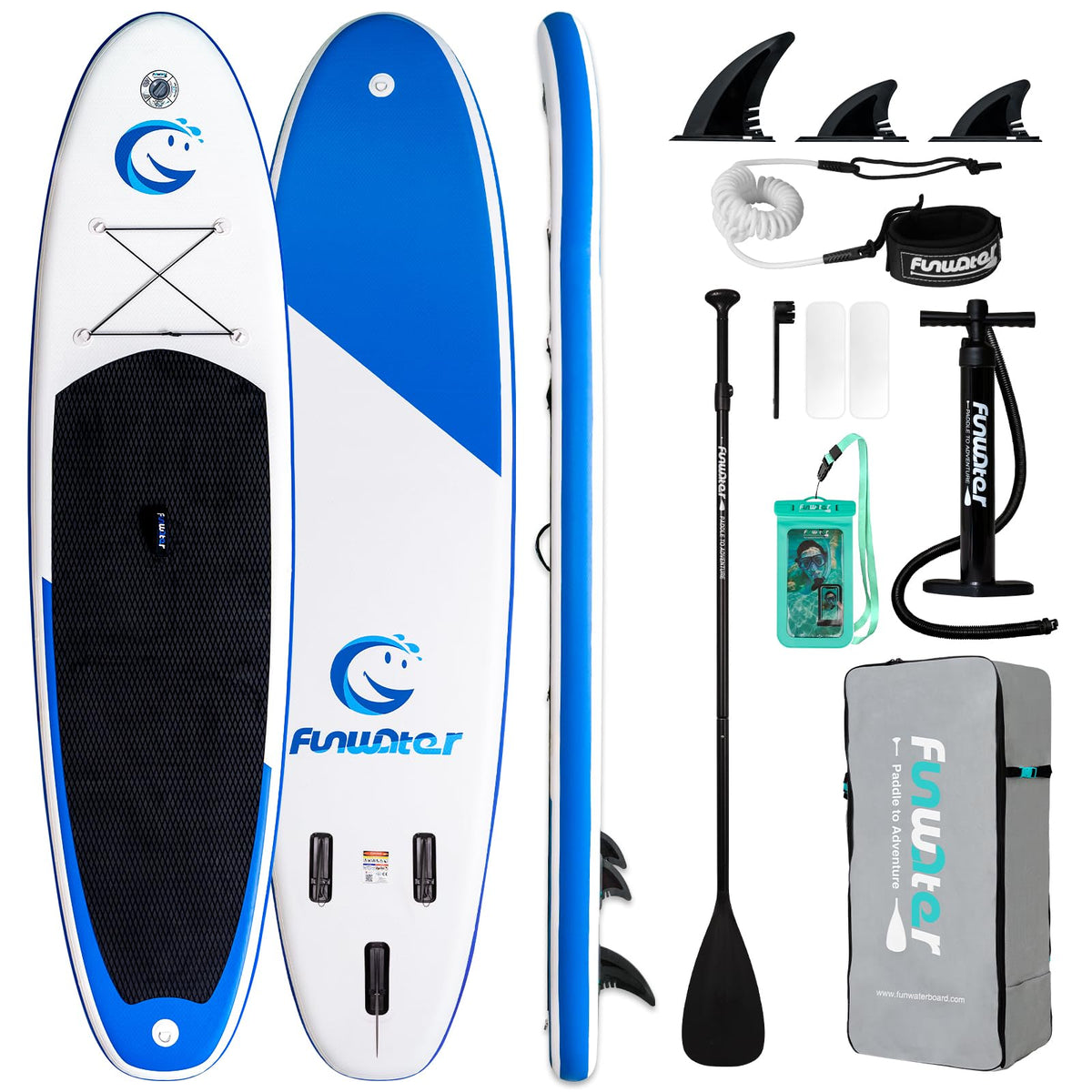FunWater Inflatable Paddle Board with Beginner SUP Accessories