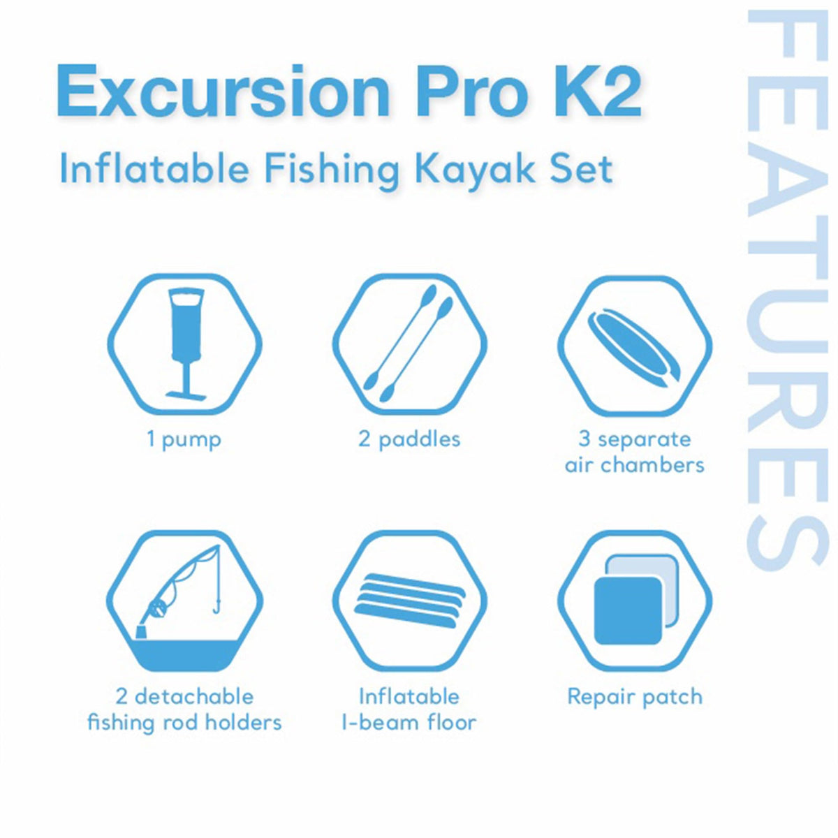 INTEX Excursion Pro K2 2-Person Inflatable Fishing Kayak 2-Pack