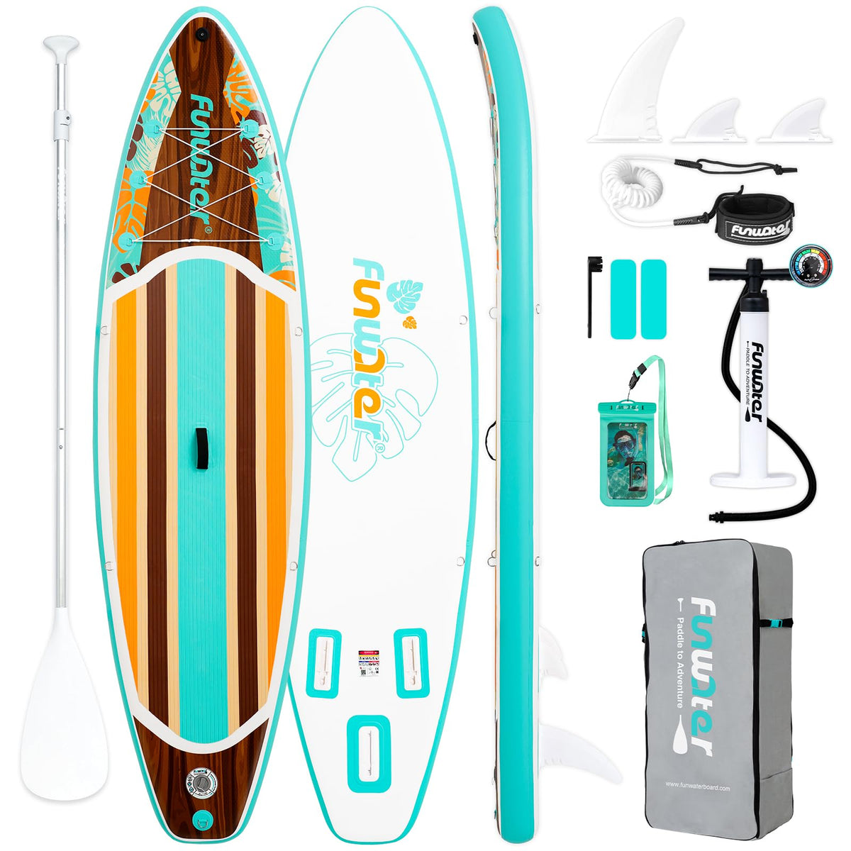 FunWater Inflatable Paddle Board with Beginner SUP Accessories