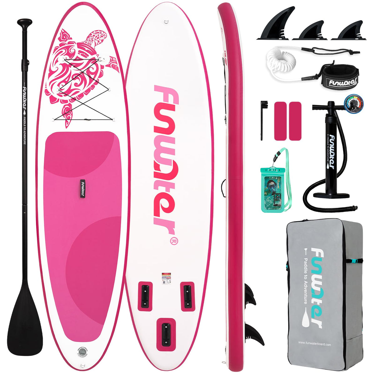 FunWater Inflatable Paddle Board with Beginner SUP Accessories
