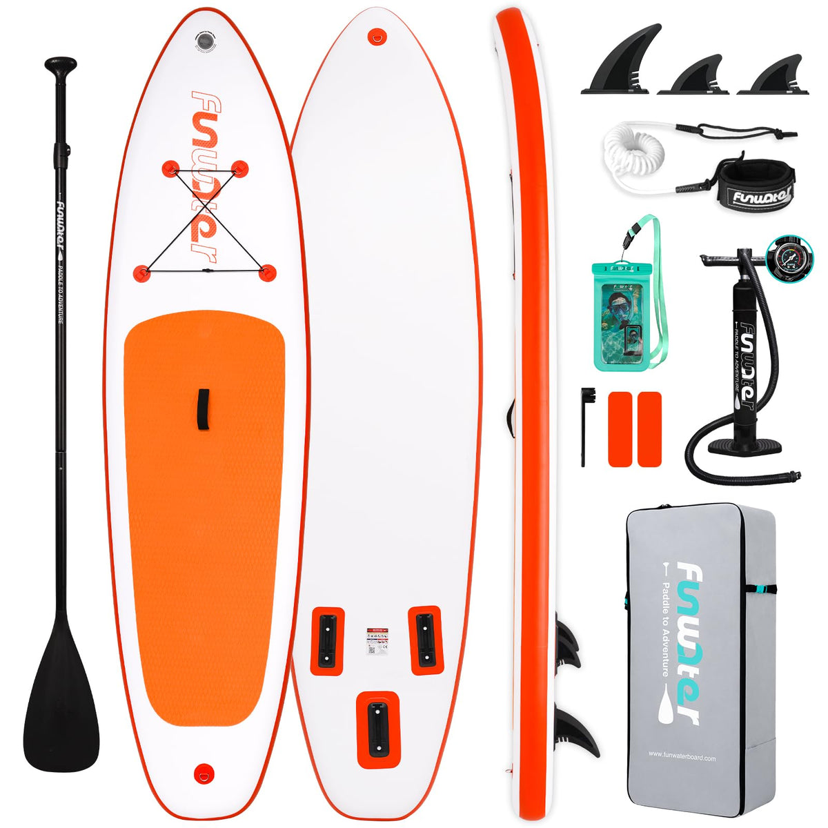 FunWater Inflatable Paddle Board with Beginner SUP Accessories