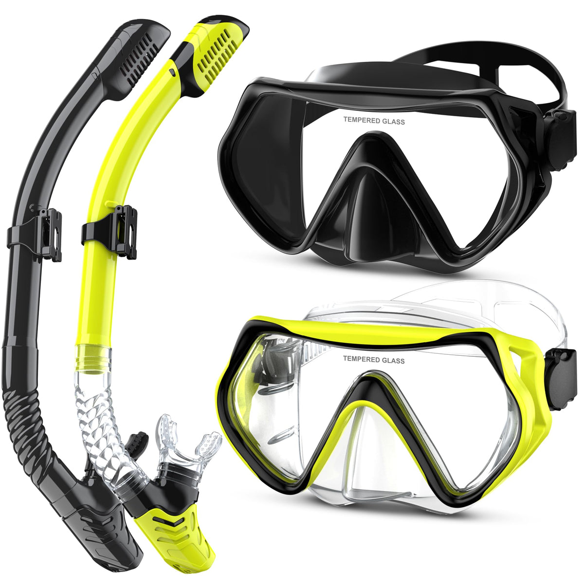 MELUMILU Adult Anti-Fog Snorkeling Mask and Dry Snorkel Set