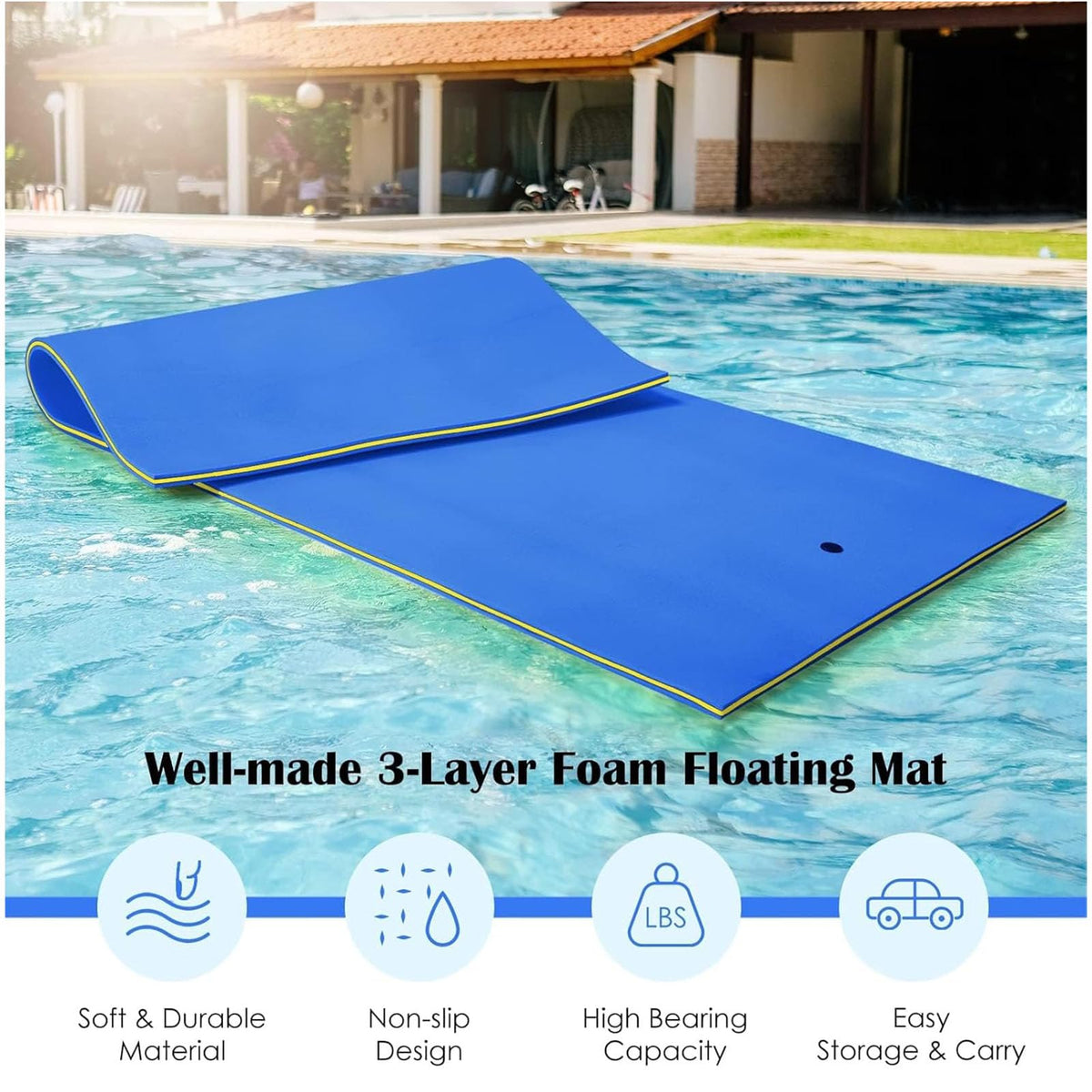 XPE Foam Floating Water Lounger for 2–3 People