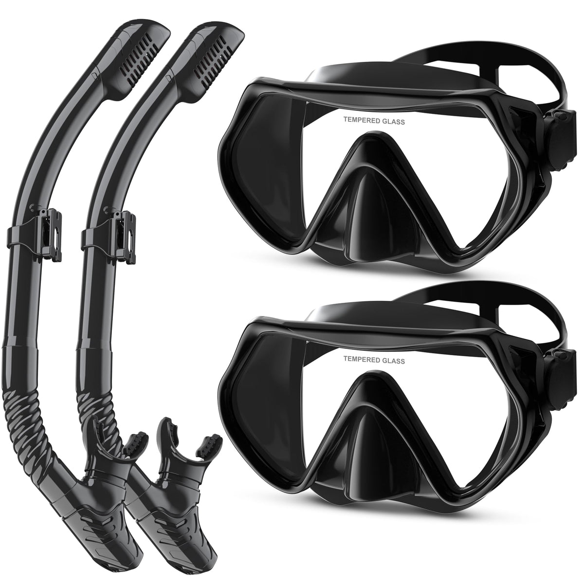 MELUMILU Adult Anti-Fog Snorkeling Mask and Dry Snorkel Set
