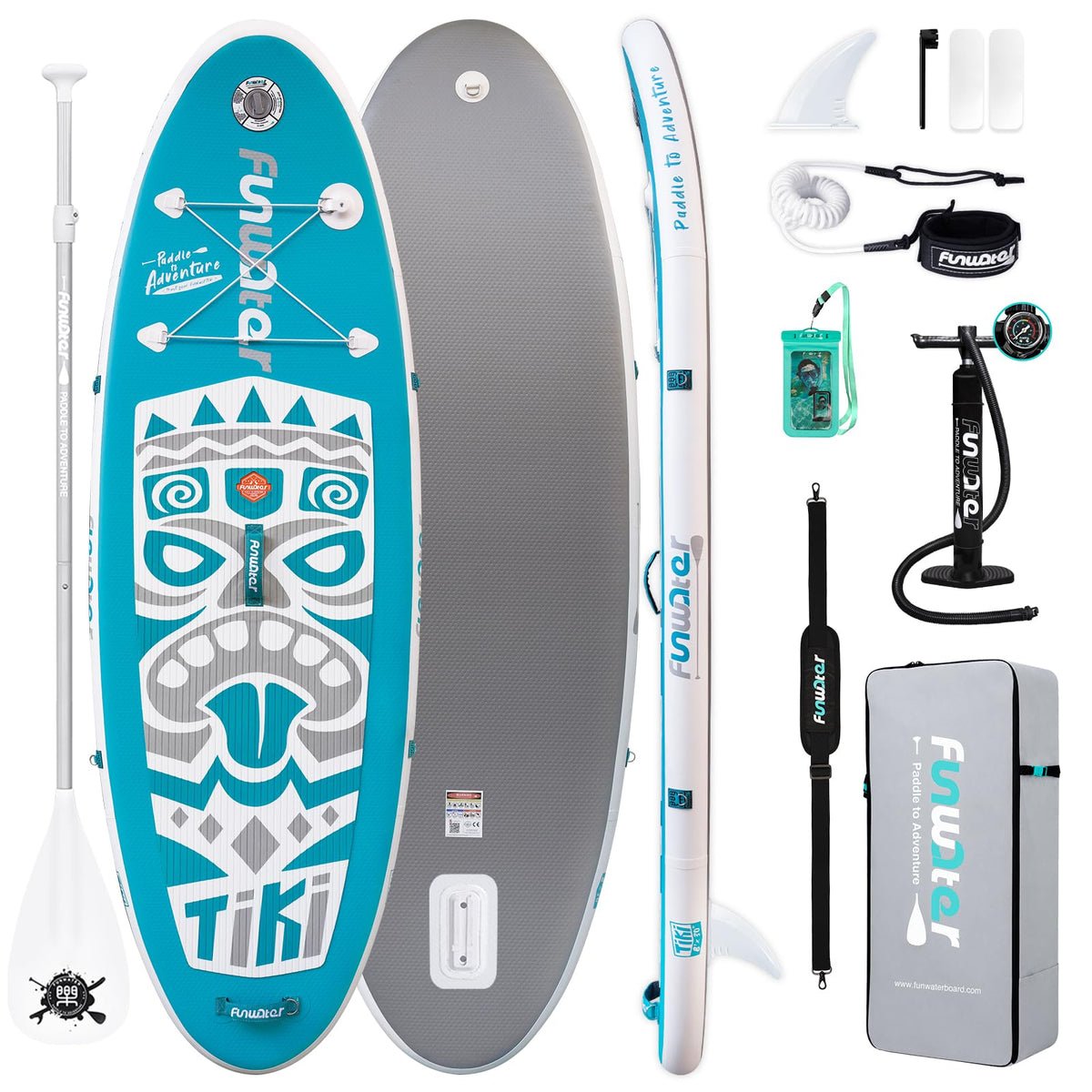 FunWater Inflatable Paddle Board with Beginner SUP Accessories