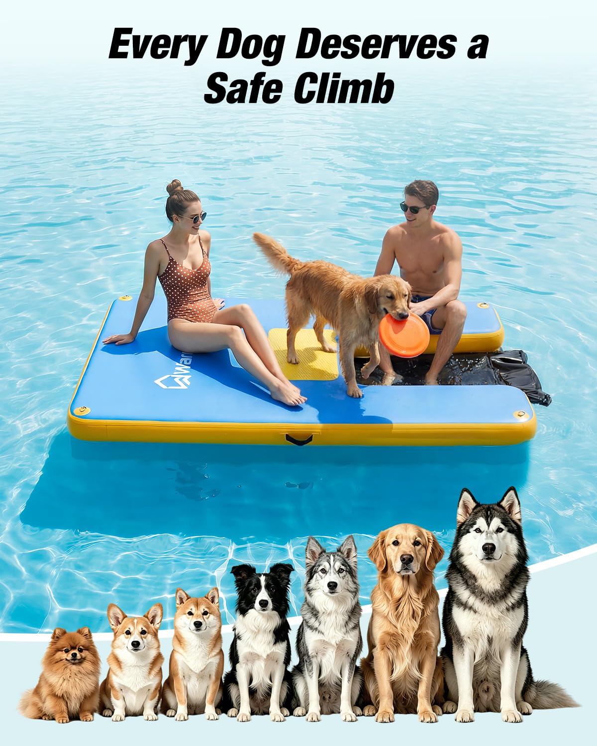 Inflatable Floating Dock with Dog Ramp & 700 lb Capacity