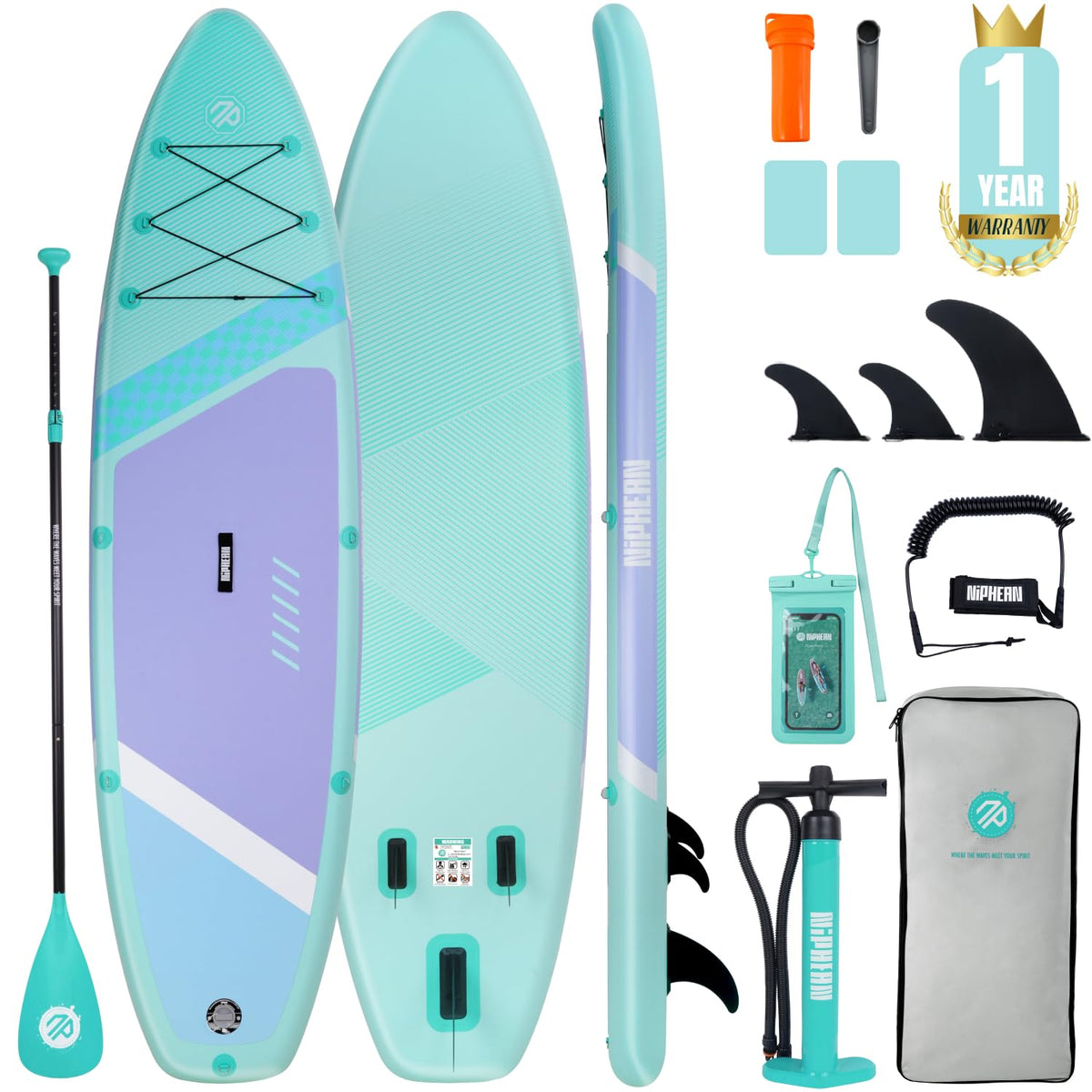 Niphean 10'6"/12'6" Inflatable SUP Board with Accessories
