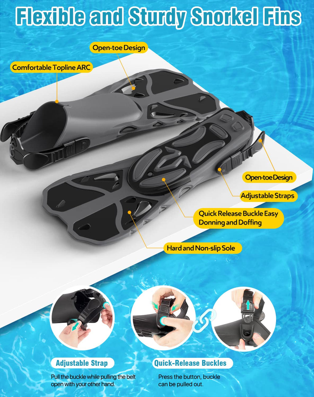 Vengreedo Adult Snorkeling Set with Mask, Fins & Dry Top