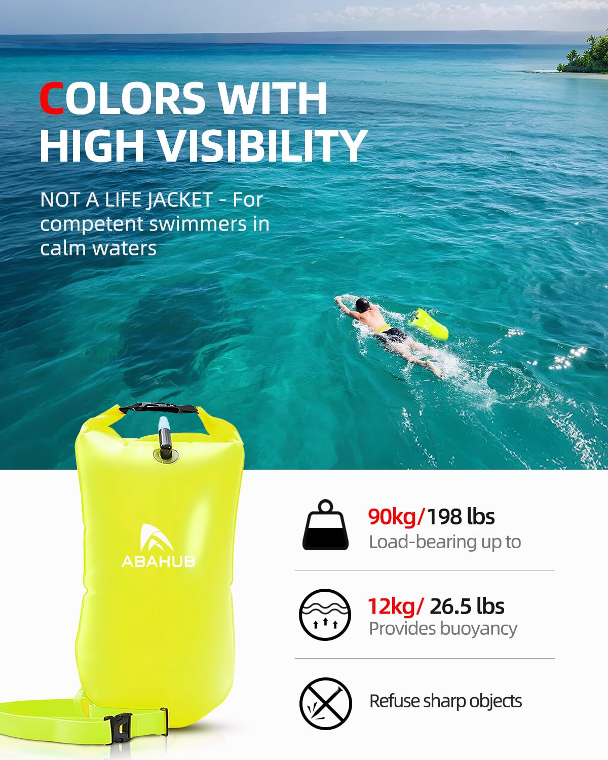 Open Water Swimming Safety Buoy and Tow Float