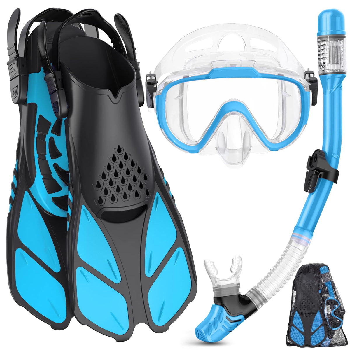 Ubekezele 4-in-1 Adult Snorkeling Set with Mask and Snorkel