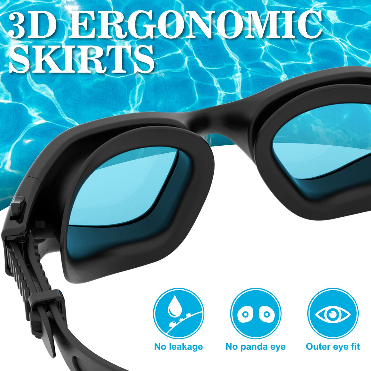 WIN.MAX Anti-Fog UV Protection Swim Goggles for Adults