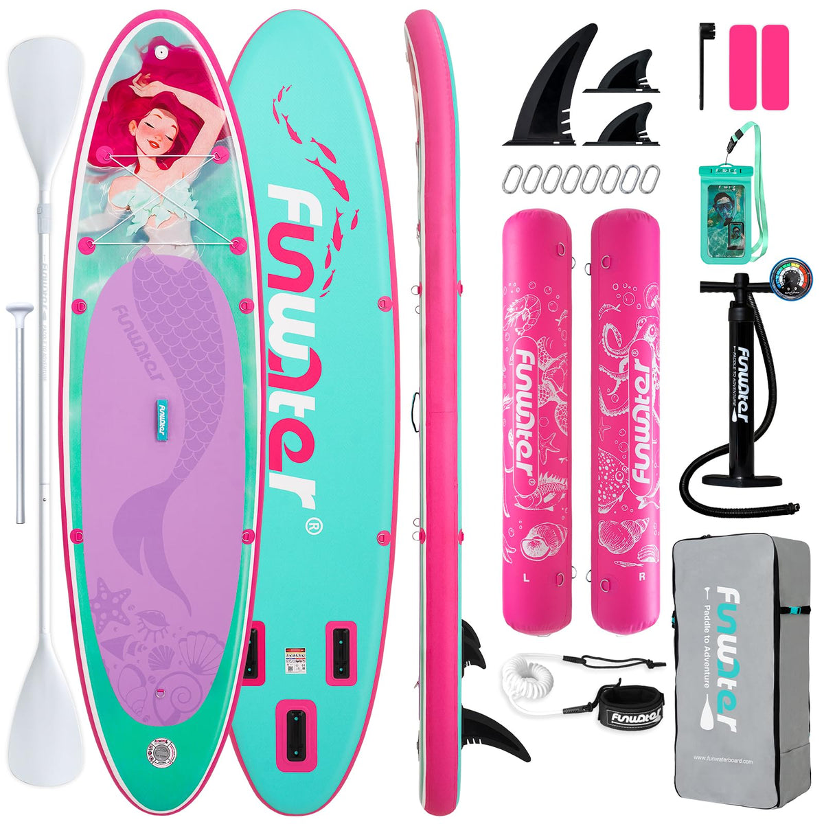 FunWater Inflatable Paddle Board with Beginner SUP Accessories