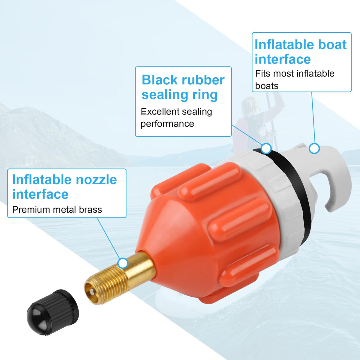 RNSXYAT 2-Pack Airtight SUP Pump Adapters for Paddle Boards