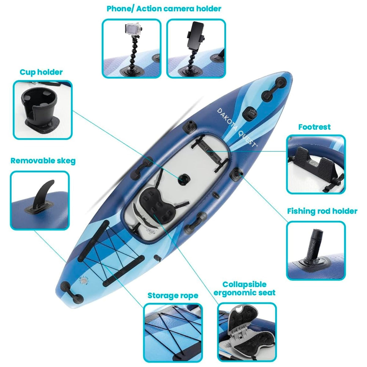 INTEX Dakota Quest 10.5FT Sit-On-Top Inflatable Kayak