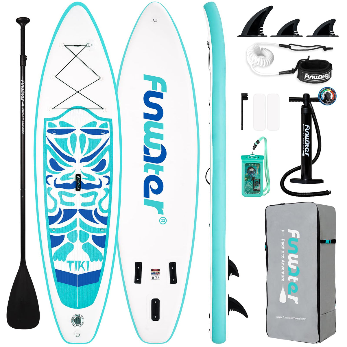 FunWater Inflatable Paddle Board with Beginner SUP Accessories