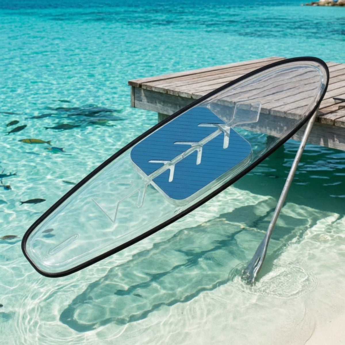 LeeQinersw Transparent Inflatable SUP Board with Non-Slip Mat