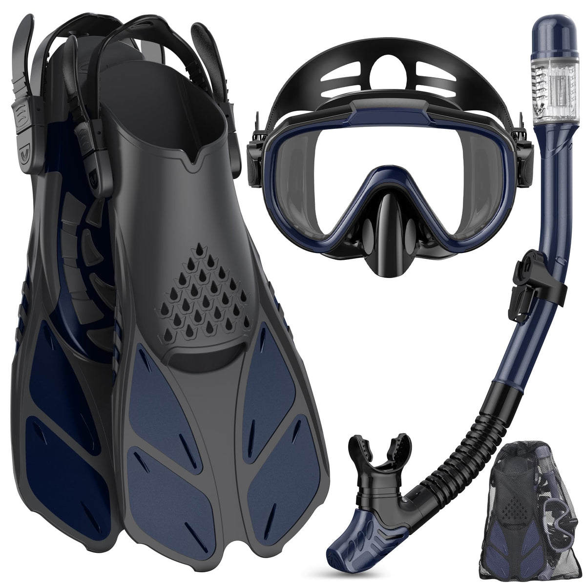 Ubekezele 4-in-1 Adult Snorkeling Set with Mask and Snorkel