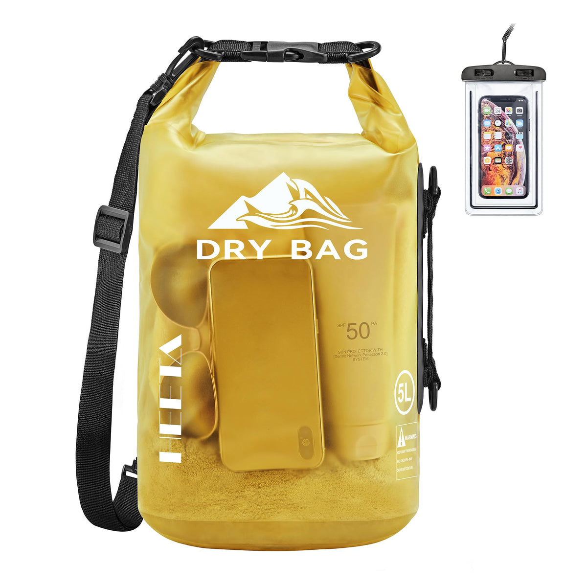 Waterproof Dry Bag Backpack with Phone Case for Kayaking