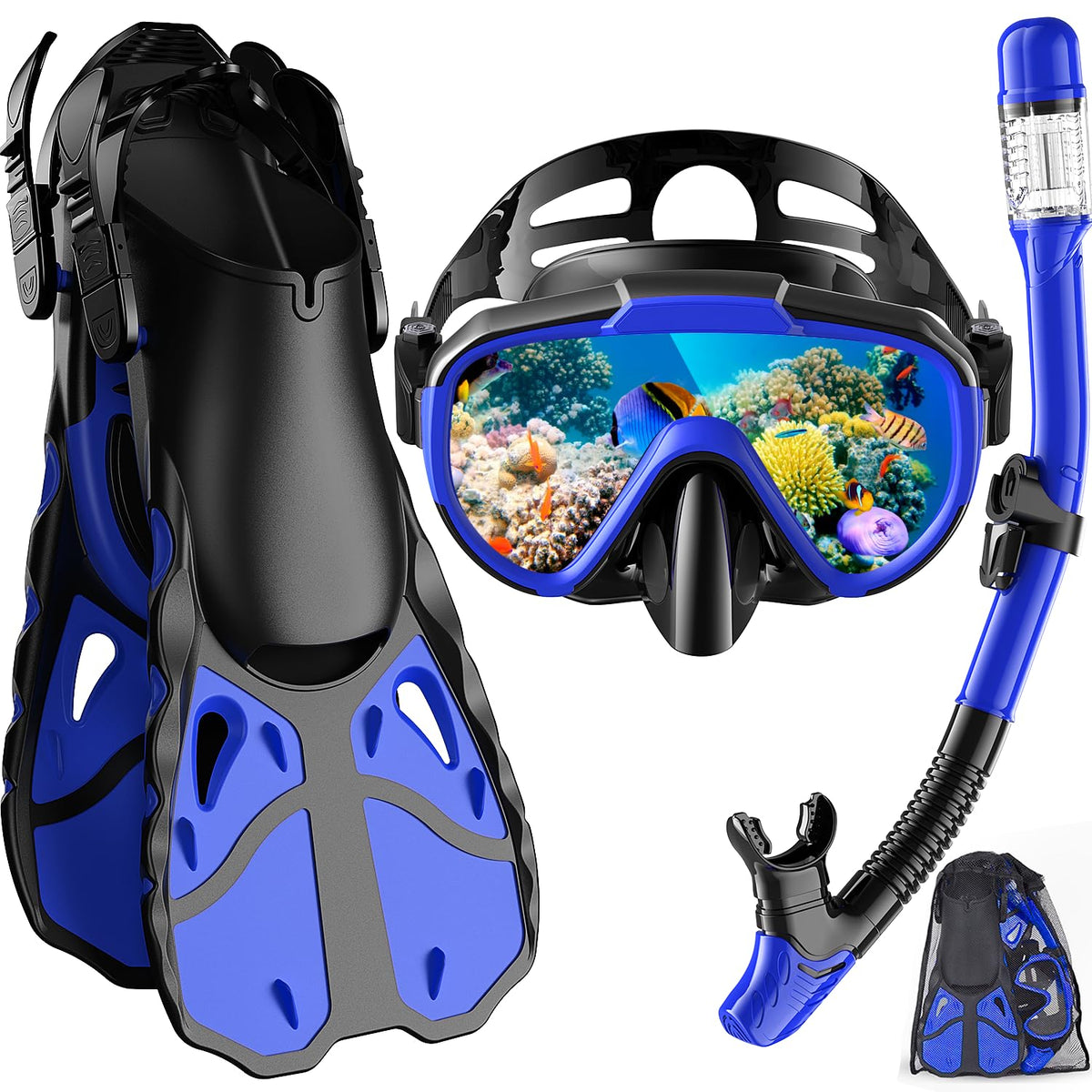 Vengreedo Adult Snorkeling Set with Mask, Fins & Dry Top