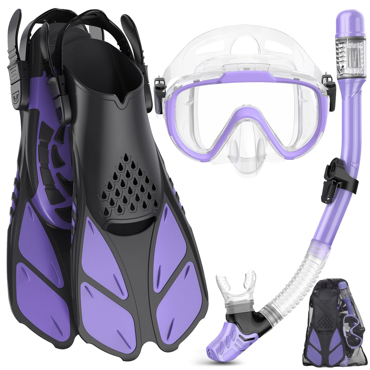 Ubekezele 4-in-1 Adult Snorkeling Set with Mask and Snorkel