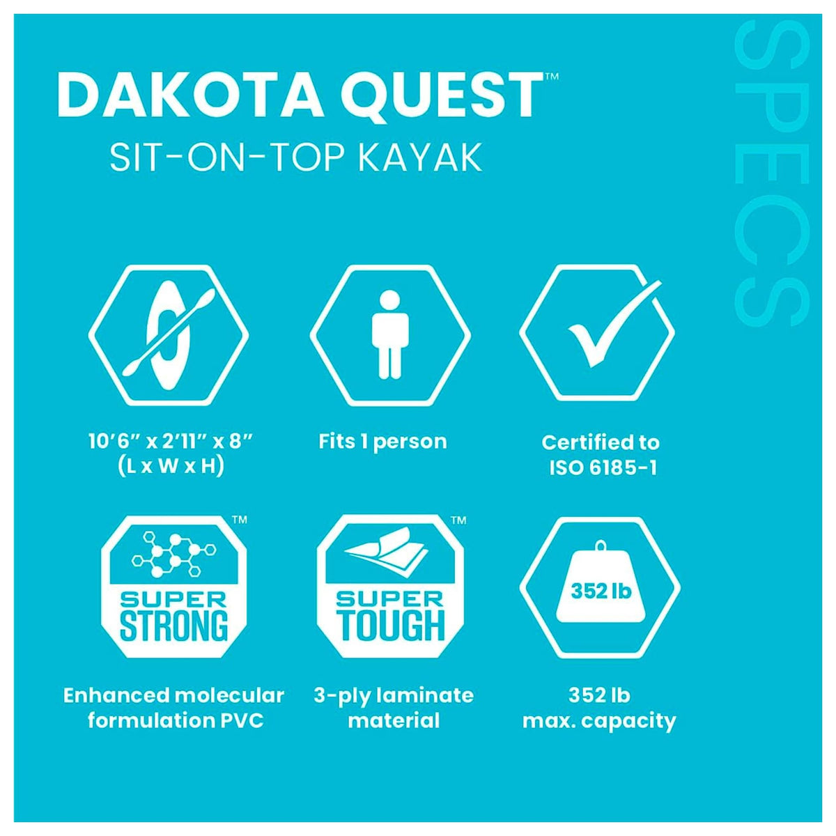INTEX Dakota Quest 10.5FT Sit-On-Top Inflatable Kayak