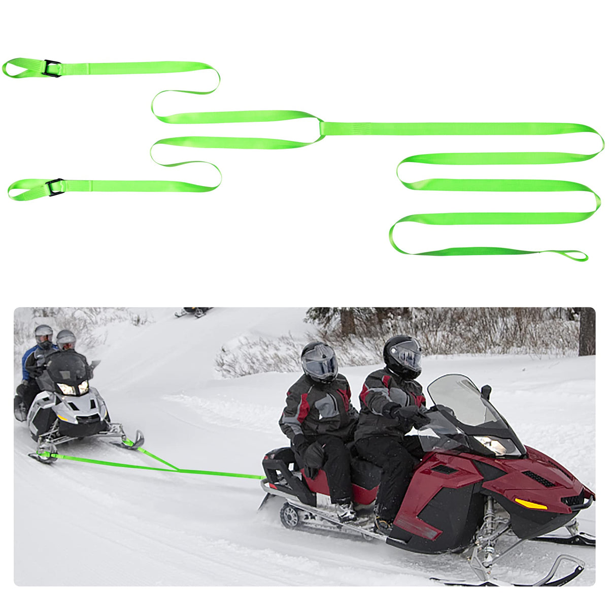 Heavy-Duty Emergency Off-Road Tow Strap with Two Hooks